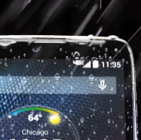 Not water-resistant like the Samsung Galaxy S5, the Motorola DROID Turbo is splash-resistant