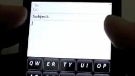 Speed typing on BlackBerry Storm 2 9550 shown on video
