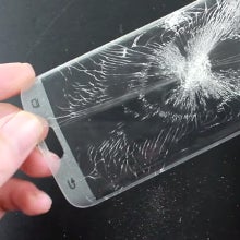 First S6 edge tempered glass screen protector gets hammered on video
