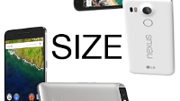 Nexus 6P and Nexus 5X size comparison versus iPhone 6s, 6s Plus, Note5, S6, Z5, G4, M9, and others