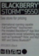 Best Buy Mobile Buyer's Guide shows BlackBerry Storm 9550, no "2"