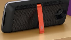 The JBL SoundBoost add-on for the Moto Z/Z Force cranks up the volume, adds an extra battery and kickstand