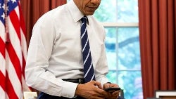 President Obama may have swapped his BlackBerry for an encrypted Galaxy S4