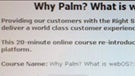 Verizon conducts training centered on the Palm and webOS?