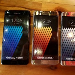Note 7 unboxed, 4GB/64GB confirmed, gold, black and gray versions shown