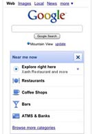 Google.com offers location based services for the iPhone and Android platforms