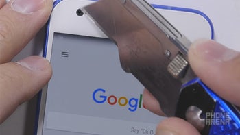 Very Blue Google Pixel goes through the trials: fares well in scratch and bend tests