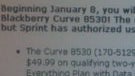 RadioShack starting to offer the BlackBerry 8530 for Sprint?