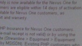 Insurance for the Nexus One is now offered by T-Mobile