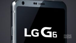 A real-life photo of the LG G6 front panel appears online