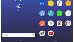 Galaxy S8 user interface and icons showcased in a series of images