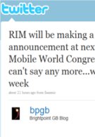 RIM coming out with something big for MWC?