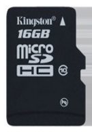 Kingston's Class 10 16GB microSDHC card has a data transfer rate of 10MB/s