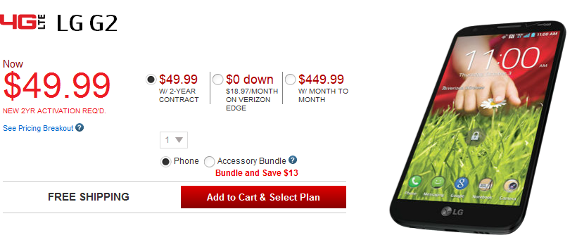 The LG G2 is just $49.99 on contract at Verizon - LG G2 just $49.99 on contract at Verizon