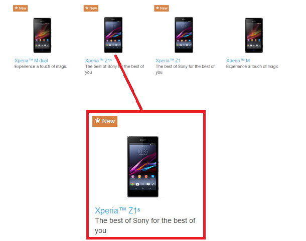 The Sony Xperia Z1s showed up on Sony's website before getting pulled - Image of Sony Xperia Z1s shows up on Sony's web site before getting pulled