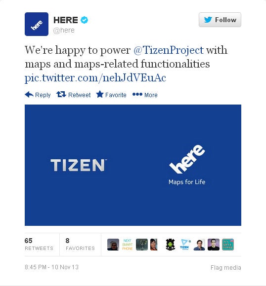 HERE Maps confirmed to support Tizen