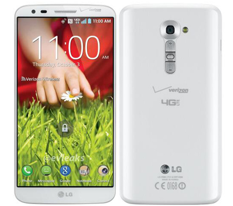 The white LG G2, rumored to be heading to Verizon on November 14th - White LG G2 for Verizon snapped for posterity