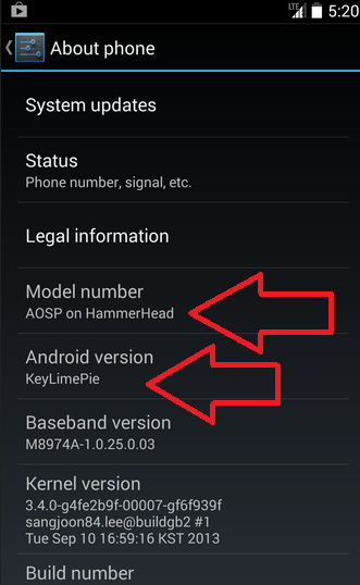 Key LimePie test build found on newly bought Nexus 5 - Nexus 5 sold with Key Lime Pie test build on board