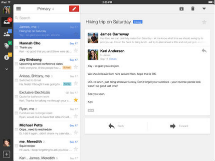 Updated UI for the Apple iPad comes with the update to Gmail for iOS - Gmail for iOS update includes UI changes for the Apple iPad