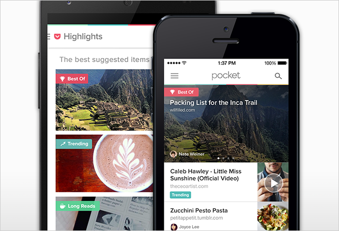 Pocket updated to version 5 with better organization and curation
