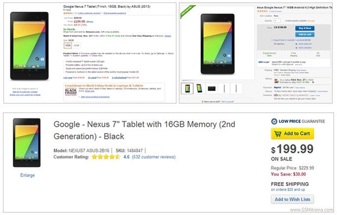 Google Nexus 7 (2013) price chopped to $199 at Amazon and Best Buy, 32 GB version goes for $239