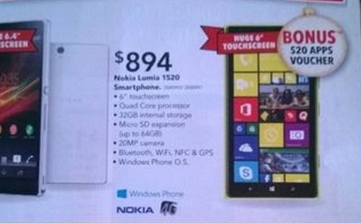 Nokia Lumia 1520 appears in new Harvey Norman catalogue in Australia - Nokia Lumia 1520 lands in Australia