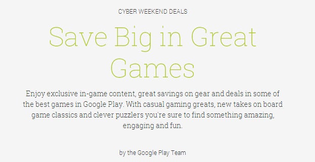 Google unveils Black Friday and Cyber Monday weekend in-app purchase deals