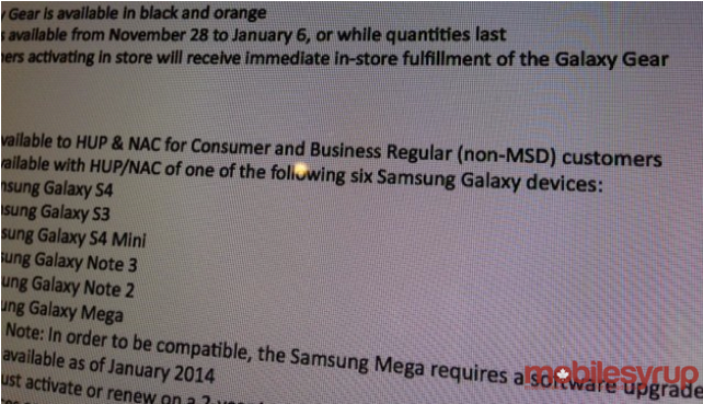 Leaked document shows that the Rogers version of the Samsung Galaxy Meg 6.3 will receive Android 4.3 in January - Rogers' Samsung Galaxy Mega 6.3 to get Android 4.3 in January