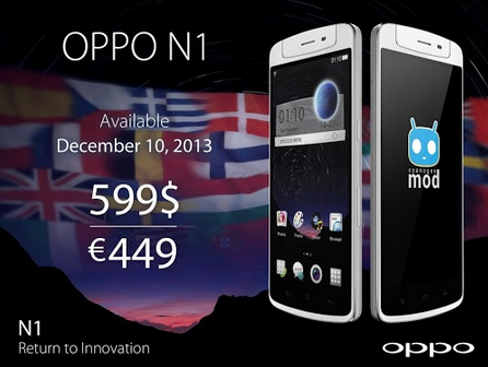 OPPO N1 launching December 10th - OPPO N1 has December 10th release date with $599 price tag