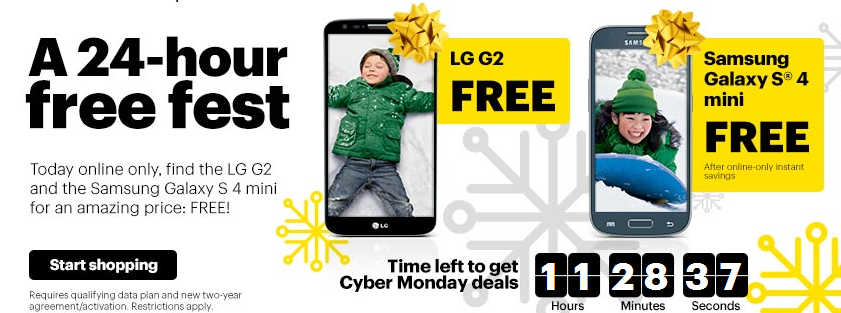 Take advantage of Sprint&#039;s Cyber Monday deals - Get the LG G2 free from Sprint on Cyber Monday; online deals include the Motorola Moto X