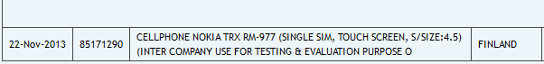 Nokia RM-977 was sent to India for testing and evaluation - Mystery Nokia device found on logistics tracking site