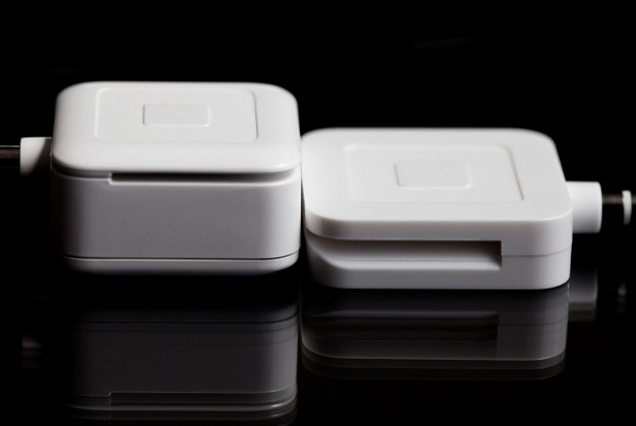 The new Square Card Reader on the right is 45% smaller than the old model - Mystery solved, Square introduces thinner card reader