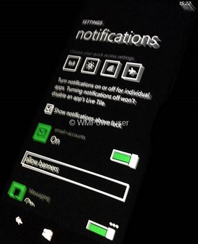 Notification customization settings image for Windows Phone 8.1 leaked