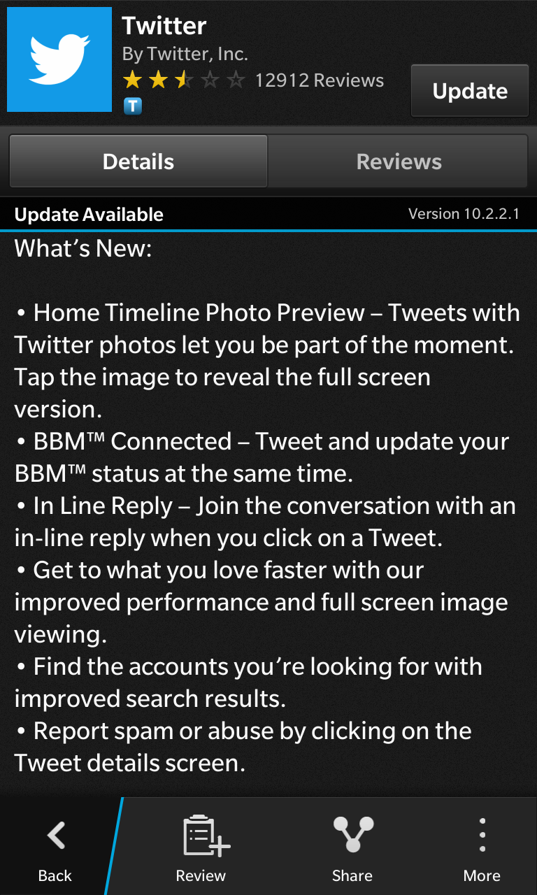Twitter for BlackBerry 10 acquires BBM integration thanks to a recent update