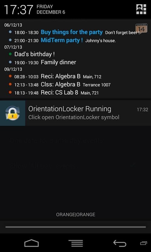 How to show your Android Calendar events in the notification bar