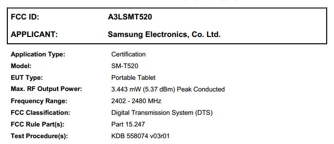 Mysterious Samsung tablet appears at the FCC