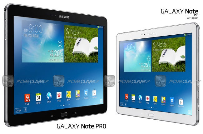 Size comparison render of the Note 10.1 2014 edition, and the eventual 12-inch Note Pro" &nbsp - Samsung could name its 12" tablet Galaxy Note Pro, more specs leak out