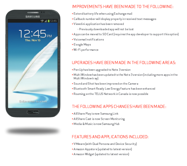 Verizon&#039;s Samsung GALAXY Note II is receiving Android 4.3 - Verizon&#039;s Samsung GALAXY Note II receives Android 4.3, gains Galaxy Gear support