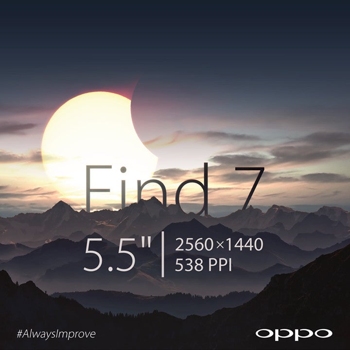 Oppo&#039;s Find 7 now confirmed to boast a 5.5-inch 1440x2560 (538ppi) resolution display