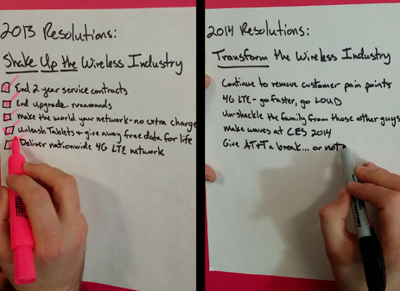 T-Mobile CEO John Legere writes out his 2014 resolutions for the carrier - John Legere reveals his 2014 resolutions for T-Mobile