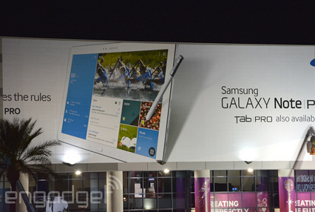 This banner at CES outs the Samsung Galaxy Note Pro and the Samsung Galaxy Tab Pro - Banner at CES outs the Samsung Galaxy Note Pro and Samsung Galaxy Tab Pro