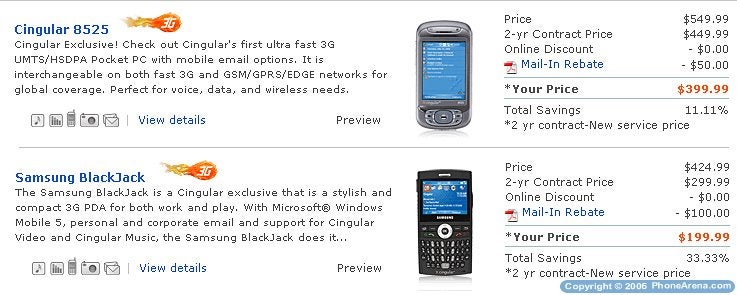 Cingular launches couple of 3G Windows smartphones