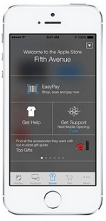 Screen shows iBeacon in use at Fifth Avenue Apple Store in New York - Apple's iBeacon finds a home in supermarkets