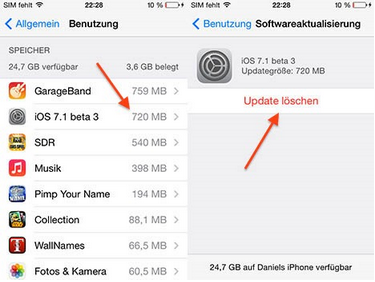 Open up 1GB of additional storage deleting unwanted OTA updates with iOS 7.1 beta 3 - Use iOS 7.1 beta 3 to delete unwanted OTA updates and save yourself a cool 1GB