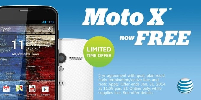 AT&amp;T&#039;s Moto X and LG G2 now completely free on contract (limited time offer)