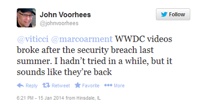 Word gets around that the WWDC app is fixed - Apple&#039;s WWDC app is updated to fix bug that prevented videos from playing