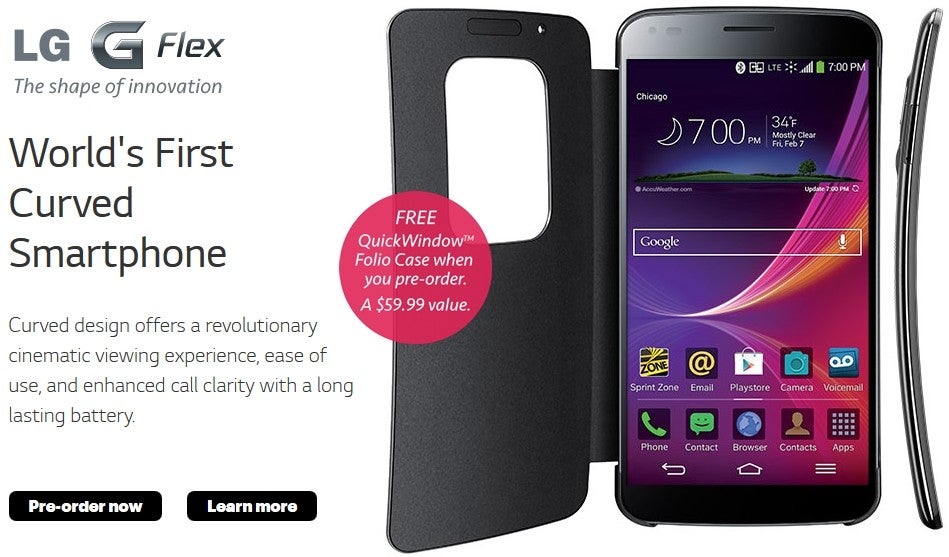 Sprint&#039;s LG G Flex is officially expensive: $299.99 on contract, launches January 31