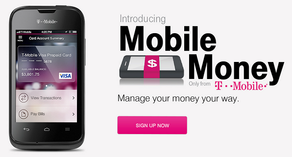 T-Mobile announces a new pre-paid card that works with an app to help consumers save money - T-Mobile announces new Mobile Money financial initiative with $0 fees on many services