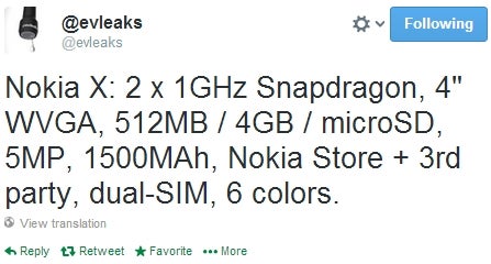 Nokia X (Normandy) to be released in 6 color versions, other specs apparently confirmed