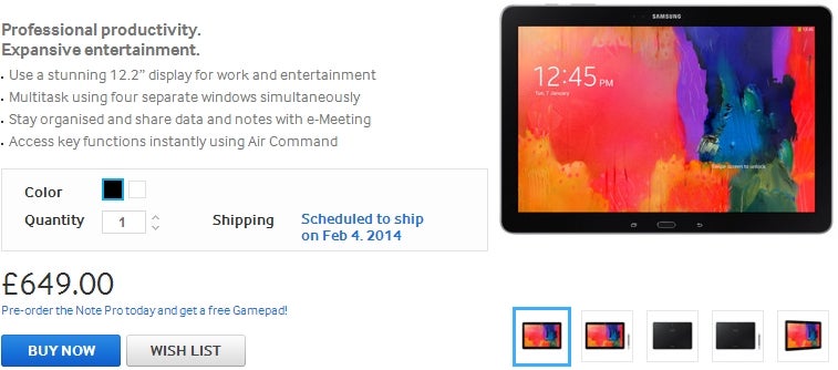 Samsung Galaxy NotePRO to be launched on February 4 in the UK, official pre-orders now open